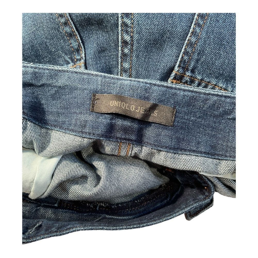 Uniqlo Women Jeans Size 25 Inch Blue High Rise Belted Paperbag Fit Denim - Picture 7 of 15